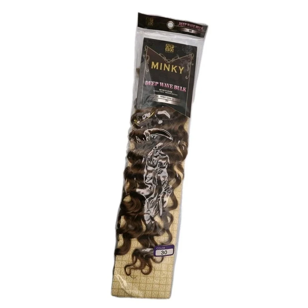 Afro Beauty Minky Deep Wave Bulk Human Hair Blend 18 Inch Color 30